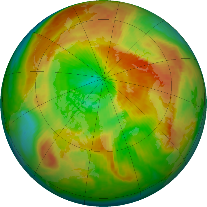 Arctic ozone map for 27 March 2000